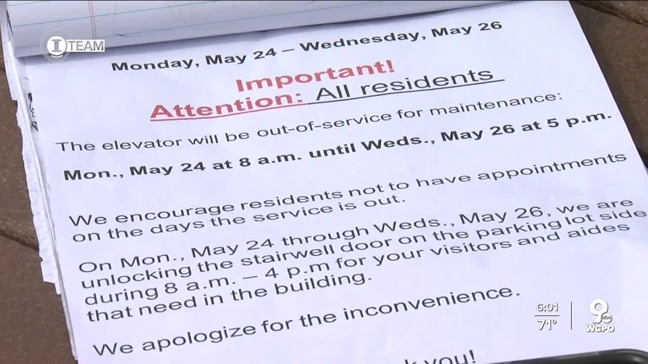 Four story seniors apartment building shuts down elevator for repairs