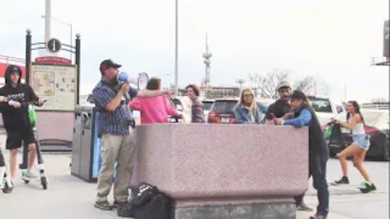 2019 Supercross Championship in Atlanta, GA - Street Preaching - Street Preacher Kerrigan Skelly