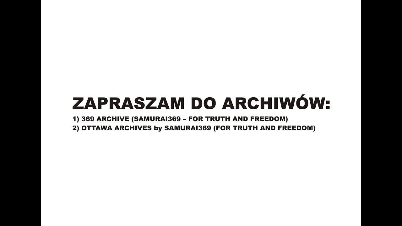 ZAPRASZAM DO ARCHIWOW (PLEASE VISIT THE ARCHIVES)