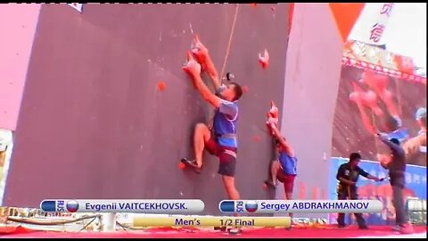 World record in speed climbing 2012 5 88 seconds HD