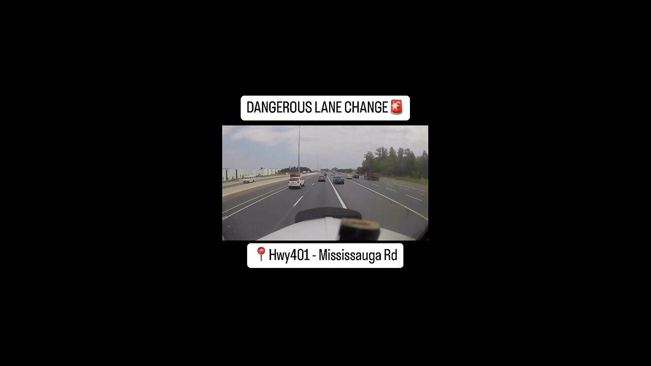 Dangerous lane change on highway