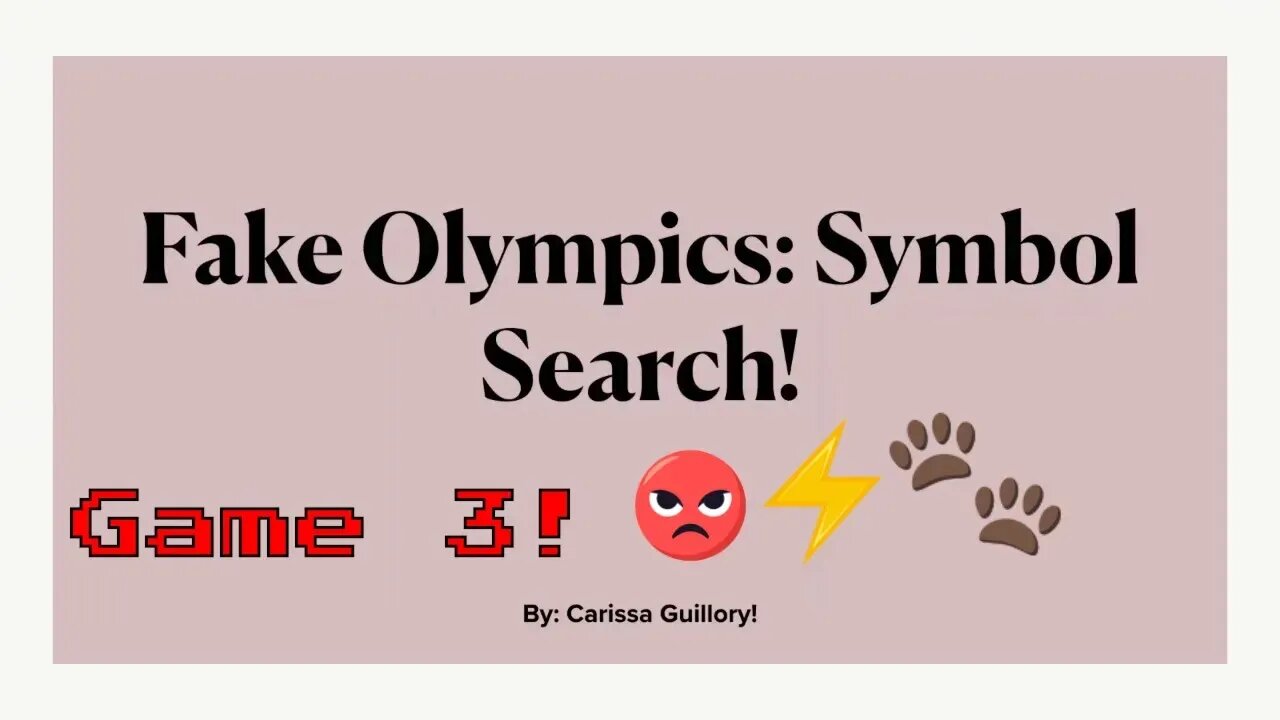Fake Olympics Game 3 Symbol Search 2020 ❗