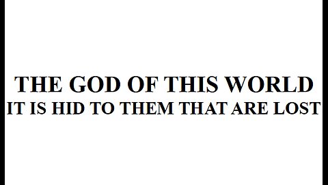 THE GOD OF THIS WORLD