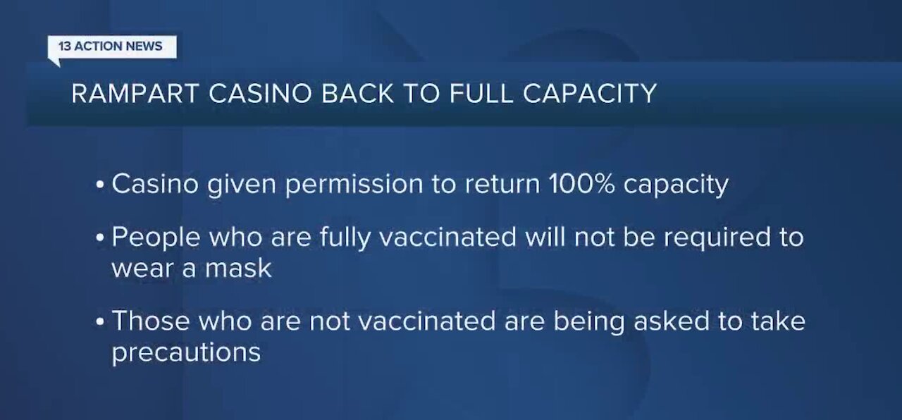 Rampart Casino back to 100% capacity, effective immediately