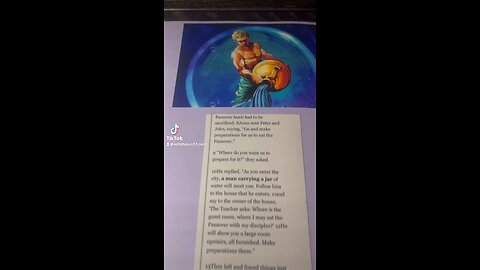 The Bible and the man holding the water