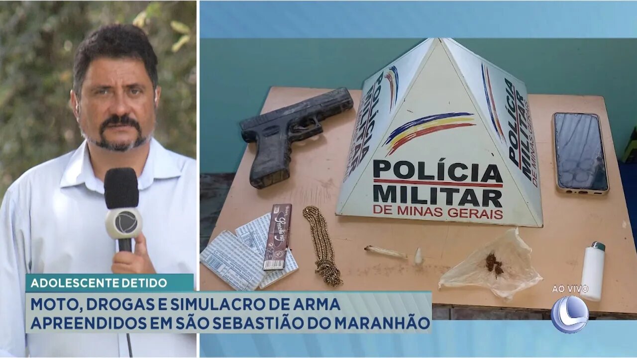 Adolescente Detido: Moto, Drogas e Simulacro de Arma Apreendidos em São Sebastião do Maranhão.