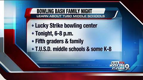 TUSD bowling bash family nights for fifth graders