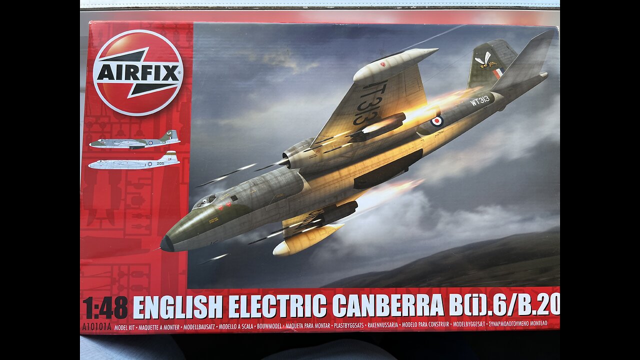 English Electric Canberra. 1/48 scale Airfix kit: fuselage closure and a look at the wheel wells.