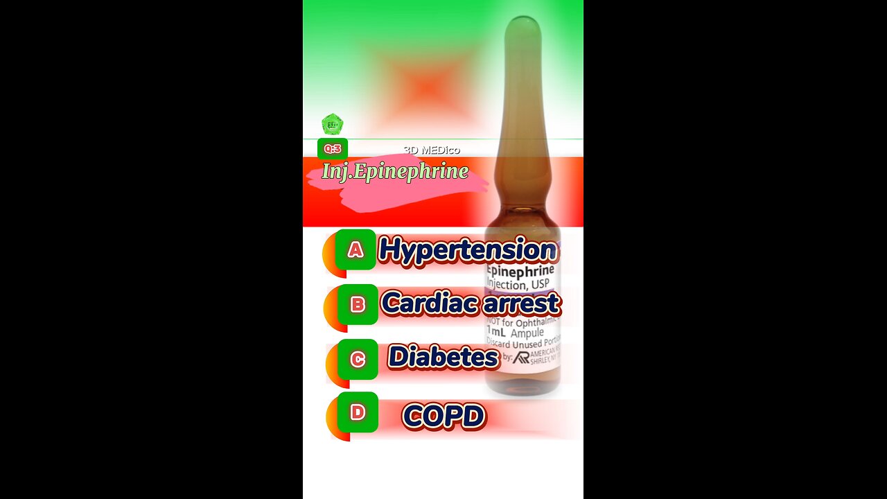 Epinephrine MCQS: high alert medication #epinephrine #emergencydrugs #pharmacology #pharmacologyexam