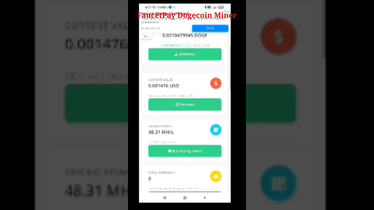 FaucetPay Dogecoin Miner I Instant Withrawl #shorts