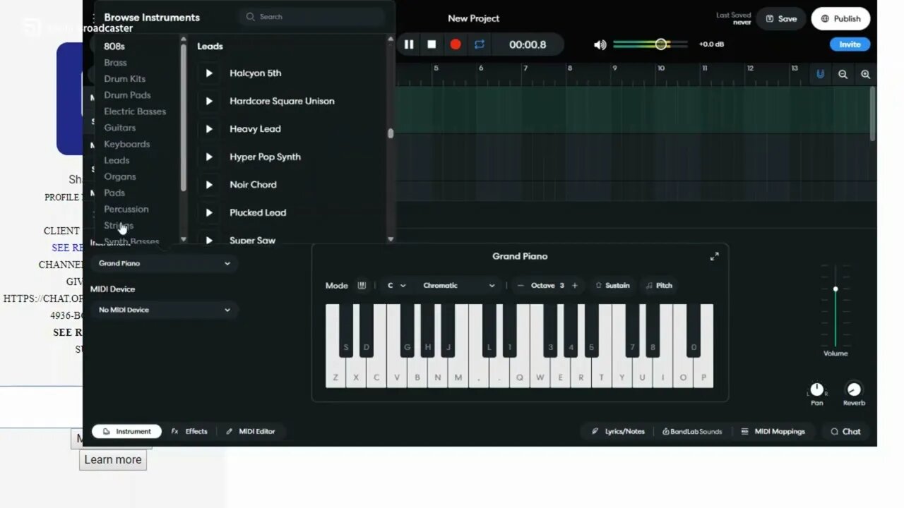 Composing a Hip Hop Beat with Bandlab com Starting with 808 Drum Part 1 Continued Charles Mack III