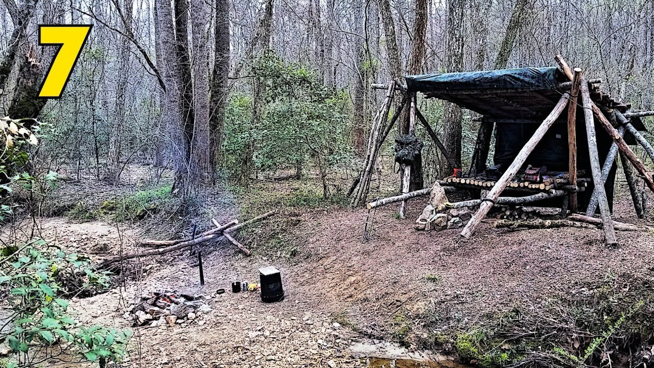 Bushcraft Shelter Build - Episode 7 - The Roof