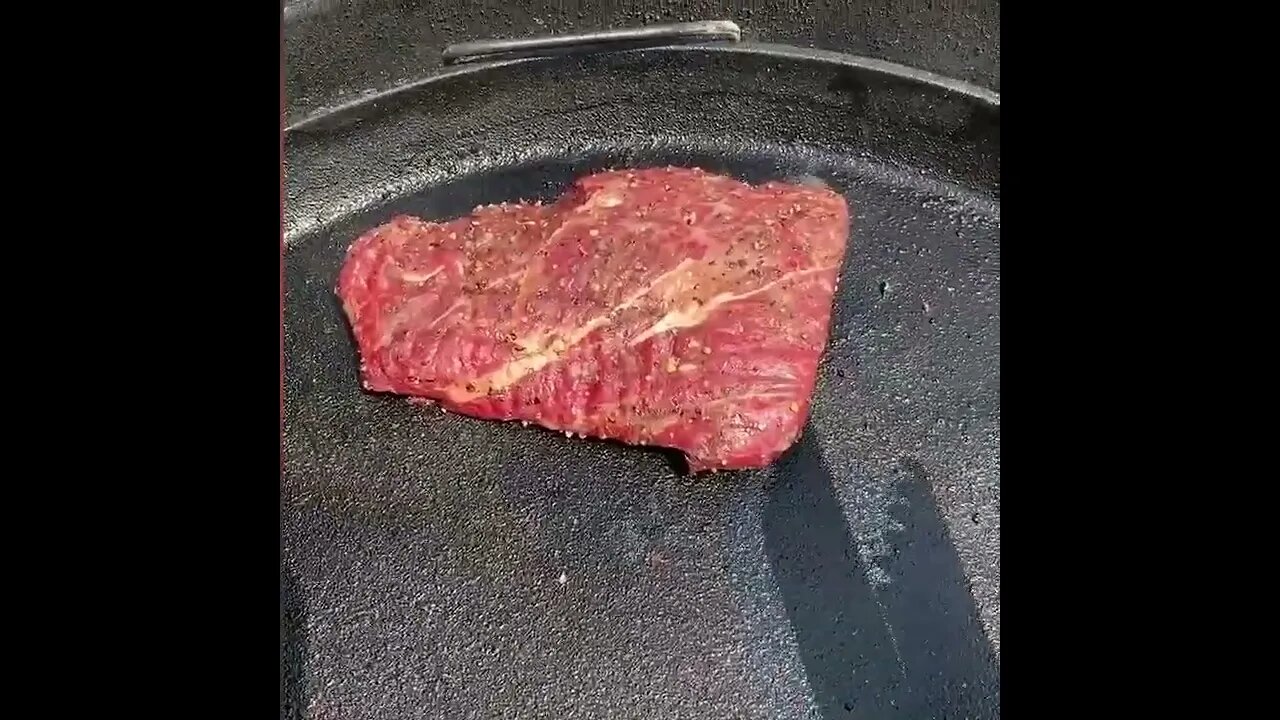 Flat Iron Steak and Eggs on the Kettle Grill