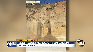 Crumbling cliff caught on camera in Solana Beach