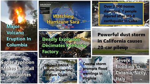 Explosion Kentucky Factory, Volcano Erupts, Hurricane Sara, Storms & More