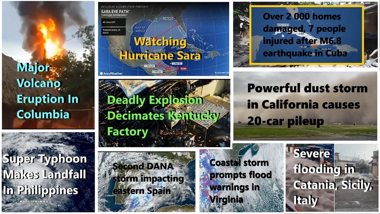 Explosion Kentucky Factory, Volcano Erupts, Hurricane Sara, Storms & More