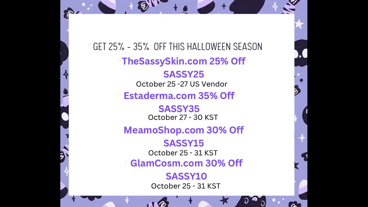 Sassy Halloween Sales 25% to 35% OFF