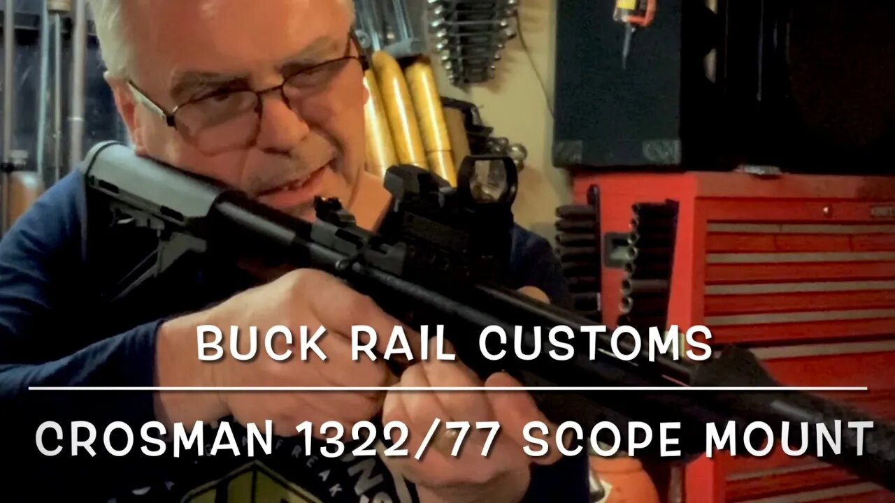 Buck rail custom airgun accessories Crosman 1322/77 scope mount & red dot combo. Full review.