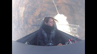 Smoke completely fills cockpit of stunt plane during flat spin