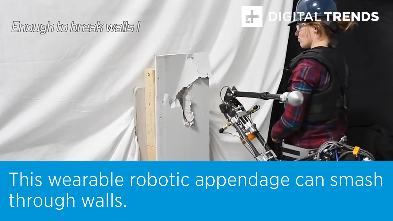 This wearable robotic appendage can smash through walls.