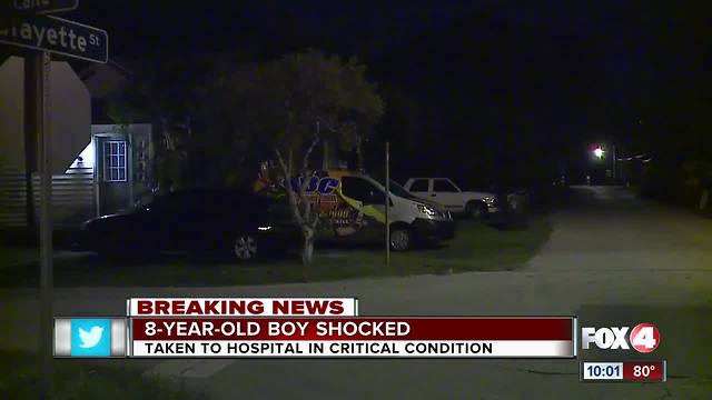 Boy in critical condition after being shocked