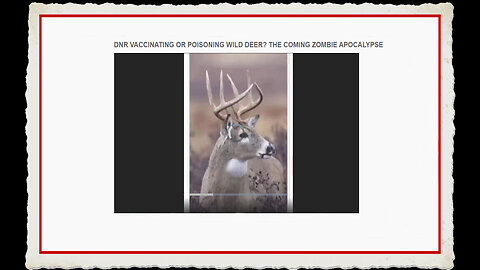 DNR VACCINATING OR POISONING WILD DEER THE COMING ZOMBIE APOCALYPSE