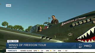 Noelani showing inside P-40 Warhawk