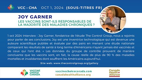 Joy Garner de The Control Group Les vaccins sont-ils responsables de la majorité des maladies?