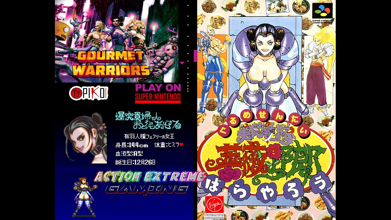 Action Extreme Gaming 2024 - Gourmet Warriors/Gourmet Sentai Barayarō (Super Nintendo) Part 1 [It's a Dish Served Cold Final Fight Clone,but with Cyborg Food Chefs!]