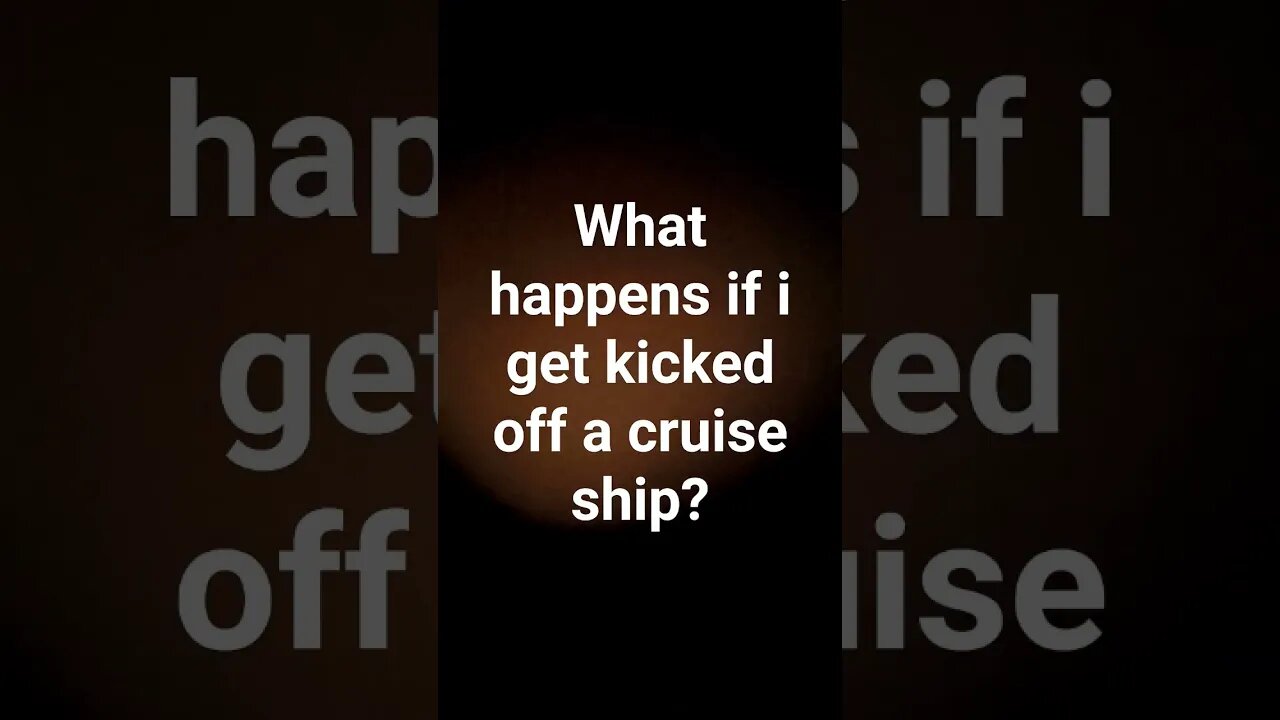 "Kicked off a cruise ship" What happens next? #shortsvideo #youtubeshorts #shorts