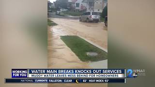 Water main break turns road into raging river