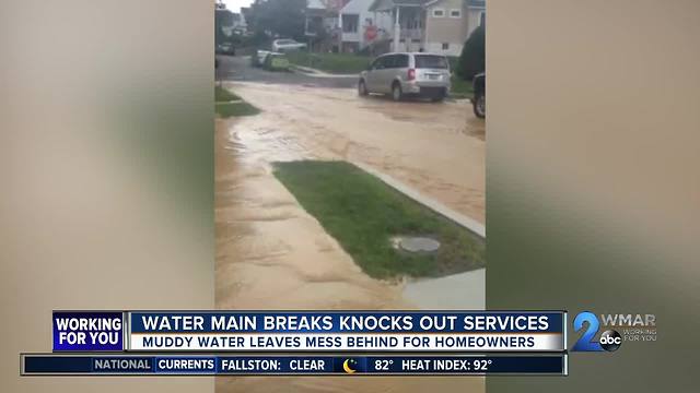 Water main break turns road into raging river