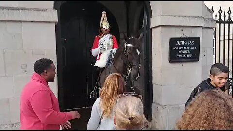 A whisper hands off the Reins #horseguardsparade