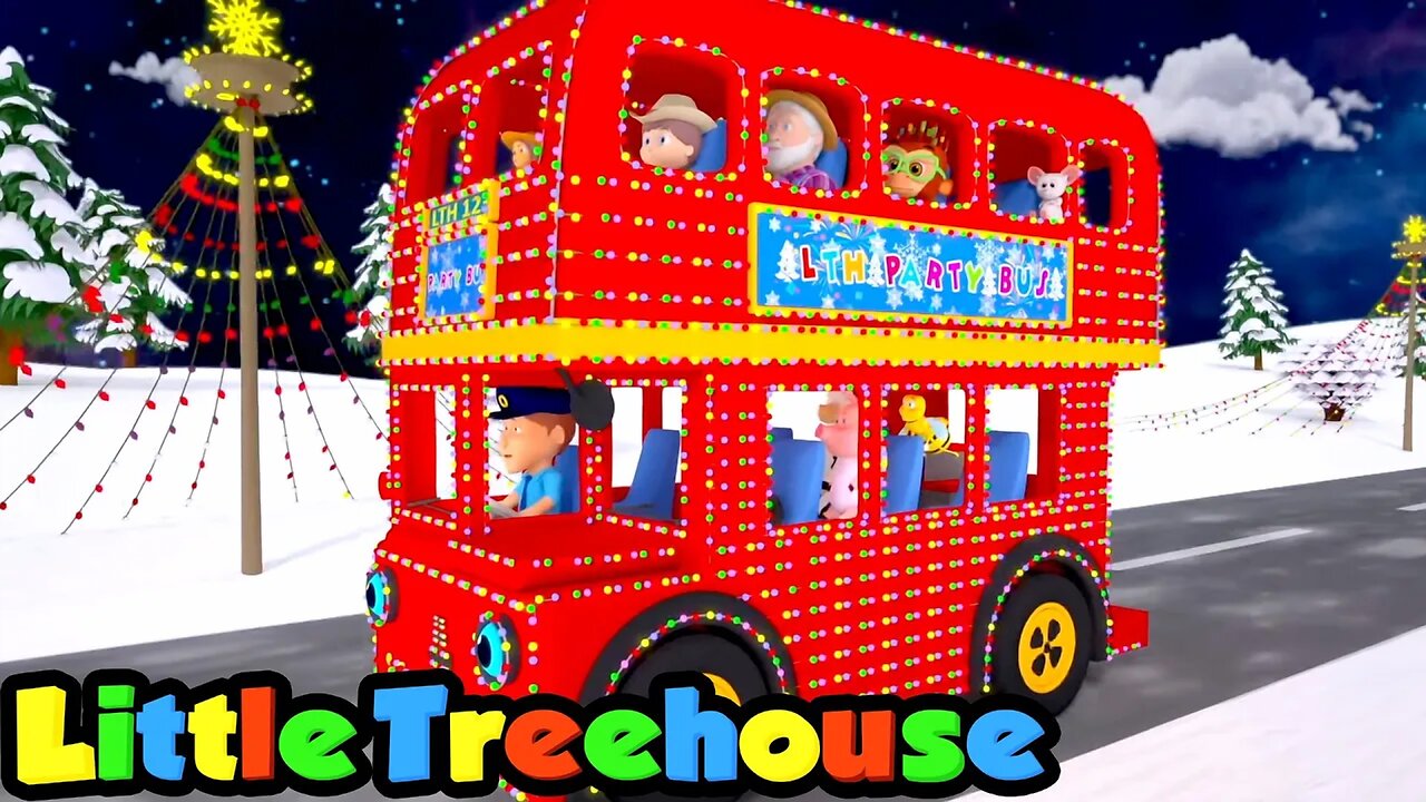 Christmas Wheels On The Bus | Kindergarten Nursery Rhymes & Baby Songs - Little Treehouse