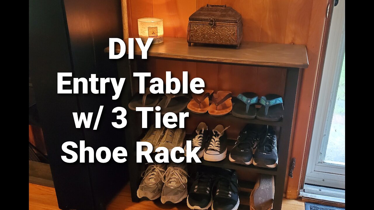 DIY Entry Table w/ 3 Tier Shoe Rack