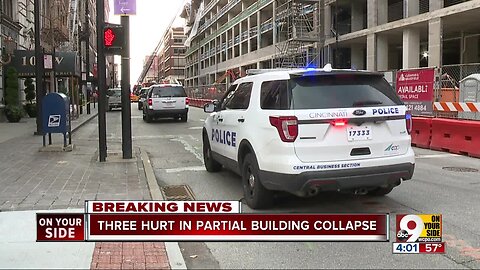 Three hurt in partial building collapse
