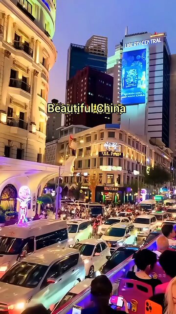 China's cityscape shines brightly at night 😯