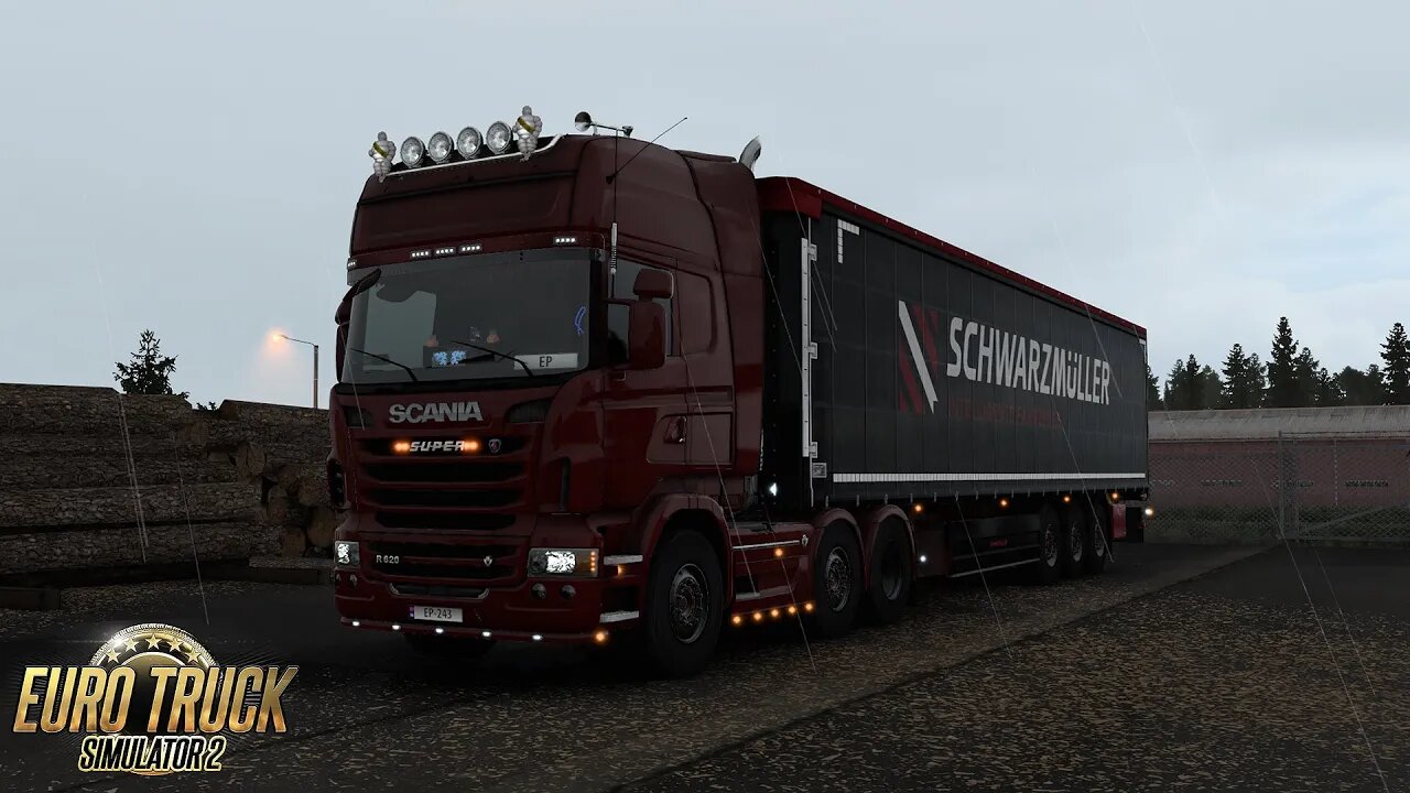 ETS2 Gameplay | Scania R 620 | Pori FI to Helsinki FI | Sawdust Panels 21t