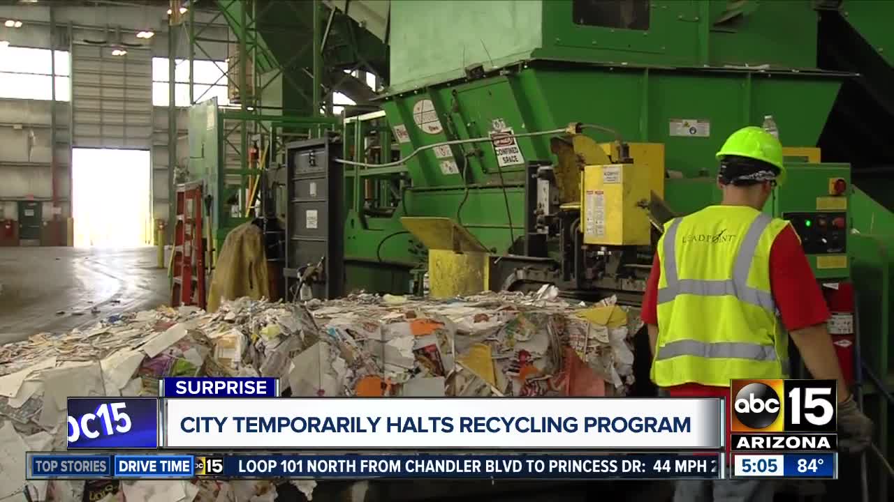 City of Surprise temporarily halts recycling program