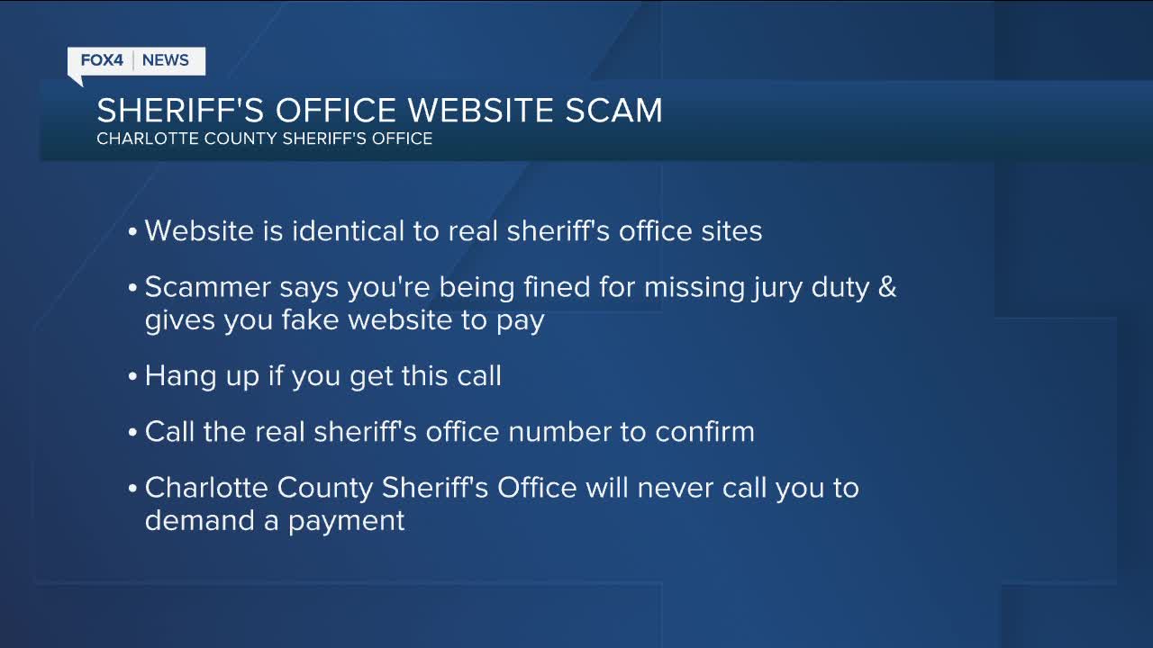 Sheriff's Office website scam