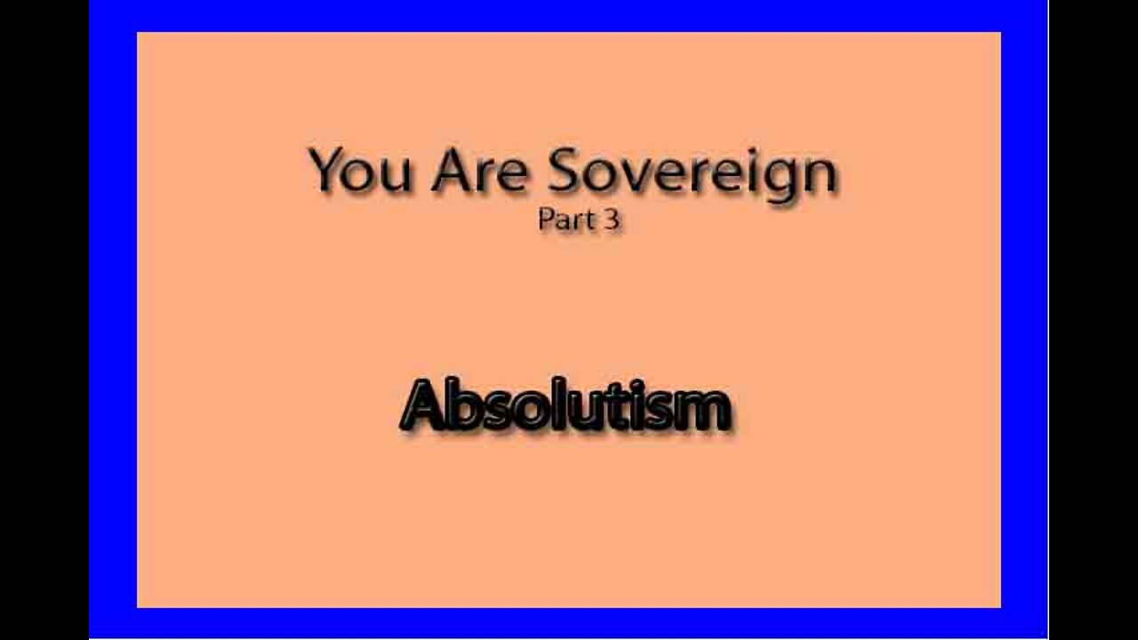 You are Sovereign Part 3