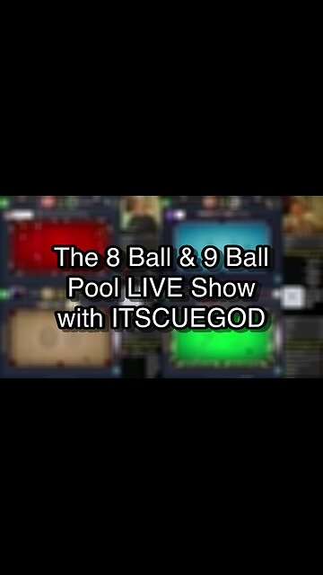 The 8 Ball & 9 Ball Pool LIVE Show with ITSCUEGOD