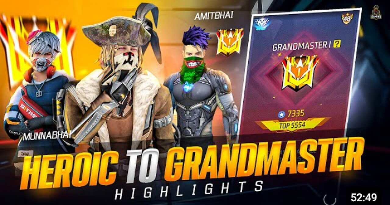 TRY TO BECOME NO.1 GRANDMASTER PLAYER | GARENA FREE FIRE