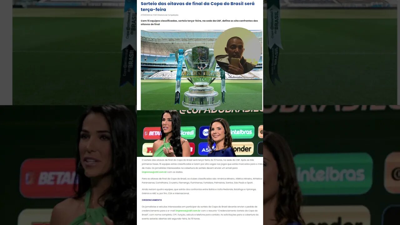 Sorteio das oitavas da Copa do Brasil 2023 - #futebol #cbf #copadobrasil
