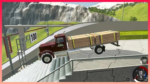 TruckFails | Trucks vs Dangerous Stairs #114 | BeamNG.Drive |TrucksFails