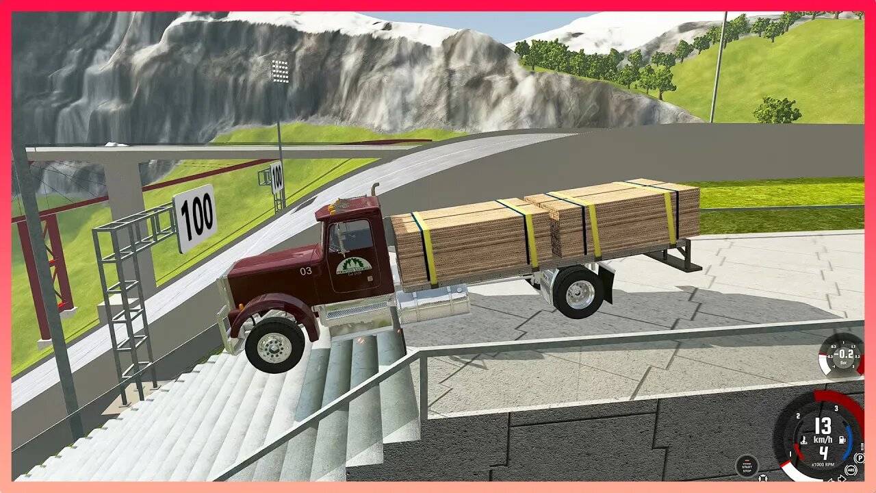 TruckFails | Trucks vs Dangerous Stairs #114 | BeamNG.Drive |TrucksFails