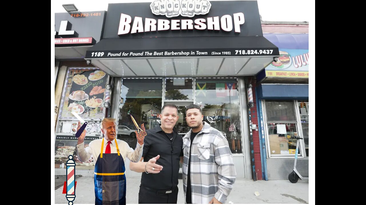 Trump Chops It Up At Bronx Barbershop