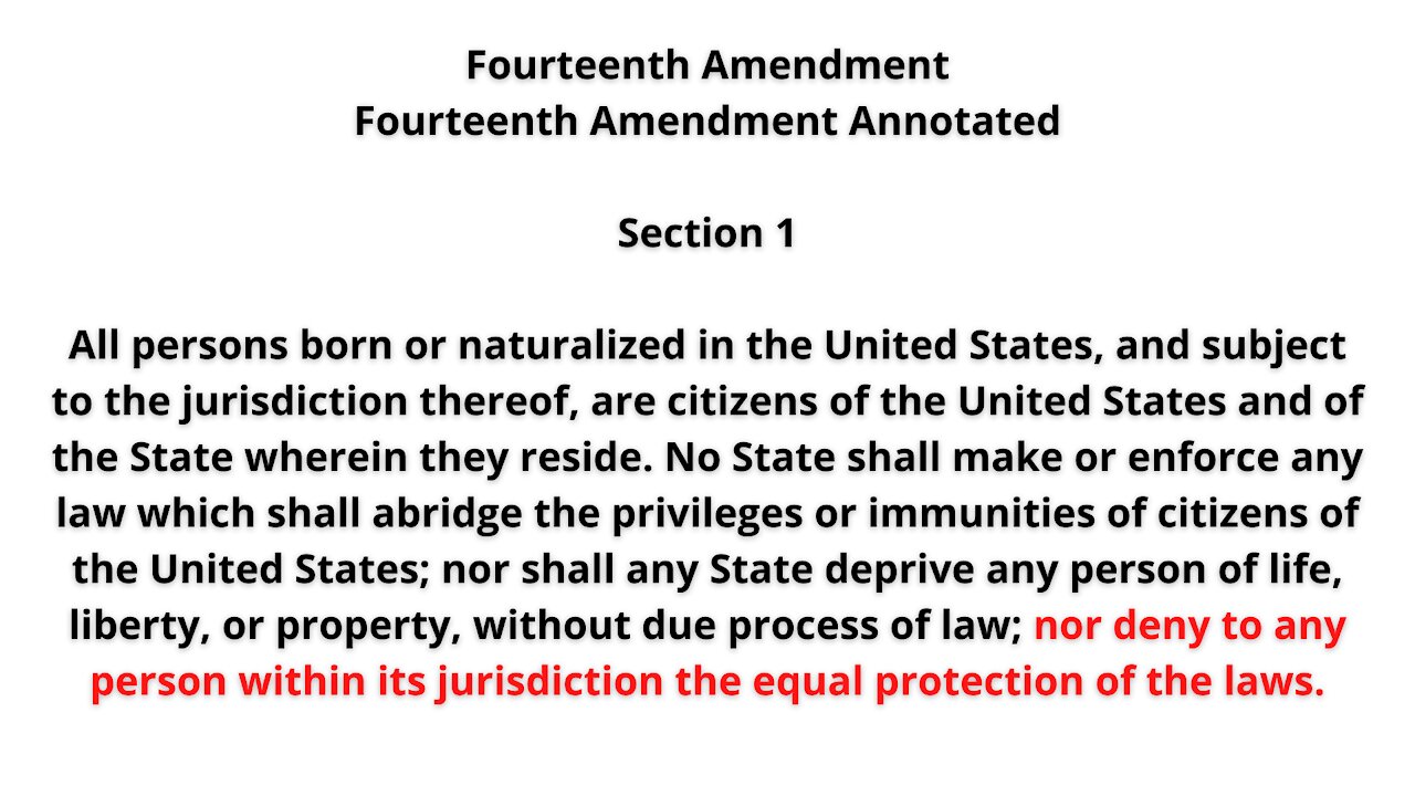 Your Vote and Equal Protection Under The Law Part 1