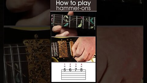 LEFT HANDED How to do a hammer-on on guitar, guitar hammer-ons #guitarlesson #lefthandedguitar