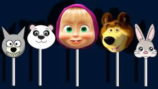 Masha and the Bear Finger Family Song Lollipop Nursery Rhyme